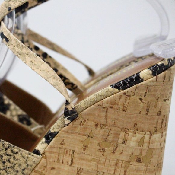 PARIS TEXAS #35917 Snake Print Embossed Platform Heels (US 7 EU 37) - Picture 3 of 7